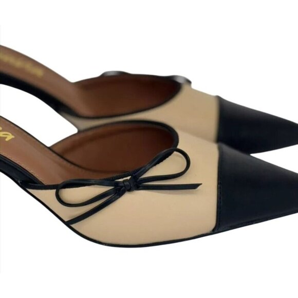 LILIANA / Mindi-1 / Beige & Black / Slingback / Pointed-Toe - Picture 6 of 10